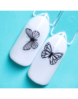 Набор, KrasotkaPro, 3D-стикер для ногтей «Бабочки», белый, 3 шт.