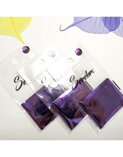 Набор, Serebro, Фольга для дизайна ногтей №34, темно-фиолетовый, глянцевый, 5 шт.