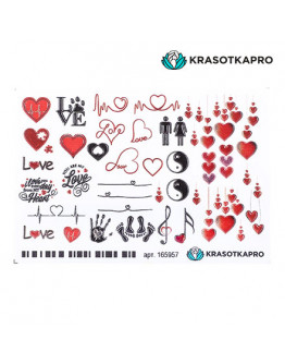 Набор, KrasotkaPro, 3D-слайдер Crysta l№165957 «Сердце. Любовь», 3 шт.
