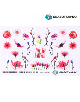 Набор, KrasotkaPro, Слайдер-дизайн №163583 «Цветы», 5 шт.