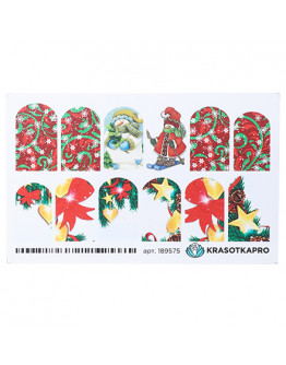 Набор, KrasotkaPro, Слайдер-дизайн №189575 «Рождественские снеговики», 5 шт.