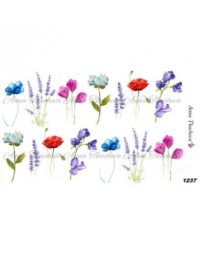 Набор, Anna Tkacheva, Слайдер-дизайн №1237 «Цветы», 3 шт.