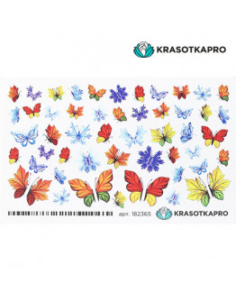 Набор, KrasotkaPro, Слайдер-дизайн №182365 «Бабочки. Осень/Зима», 5 шт.