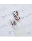 Набор, Полисфера, 3D-слайдер со стразами и фольгой «Мелкие цветы» №029, 2 шт.