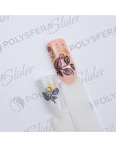 Набор, Полисфера, 3D-слайдер со стразами и фольгой «Мелкие цветы» №032, 2 шт.