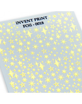 Набор, iNVENT PRiNT, Фольгированный слайдер «Звезды. Звездочки» №FOiL-018, 3 шт.