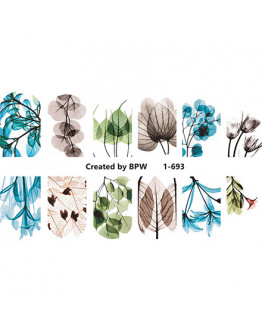 Набор, BPW.Style, Слайдер-дизайн «Цветы» №1-693, 3 шт.