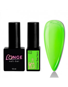 LONGE nail-bar, База Rubber Neon №02, зеленый, 10 мл