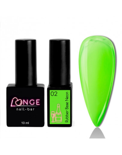 LONGE nail-bar, База Rubber Neon №02, зеленый, 10 мл