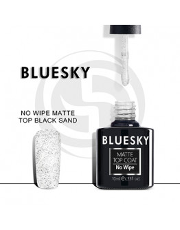 Bluesky, Матовый топ Luxury Silver Black Sand, 10 мл