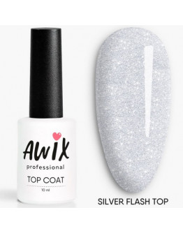 AWIX Professional, Топ для гель-лака Silver Flash, 10 мл