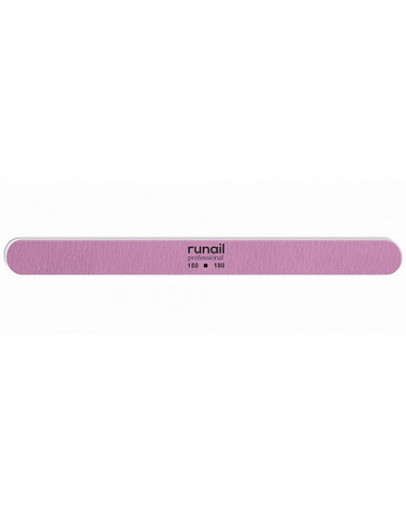 ruNail, Пилка для искусственных ногтей, розовая, закругленная, 150/180
