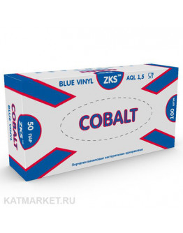 ZKS Перчатки Виниловые Cobalt синие S