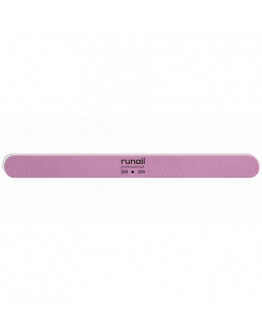ruNail, Пилка для искусственных ногтей, розовая, закругленная, 200/200