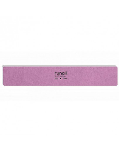Набор, ruNail, Пилка для искусственных ногтей, розовая, прямая, 200/200, 10 шт.