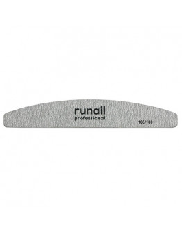 ruNail, Пилка для искусственных ногтей Premium, серая, полукруглая, 100/180