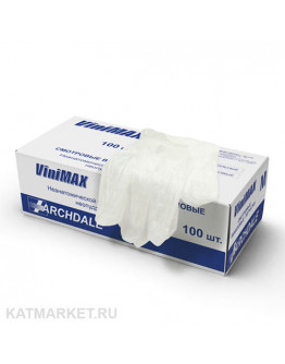 ViniMax Перчатки виниловые, белые S 100шт
