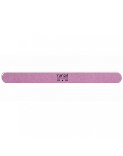 Набор, ruNail, Пилка для искусственных ногтей, розовая, закругленная, 200/200, 10 шт.