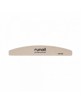 ruNail, Пилка для искусственных ногтей, полукруг, бежевая 100/180