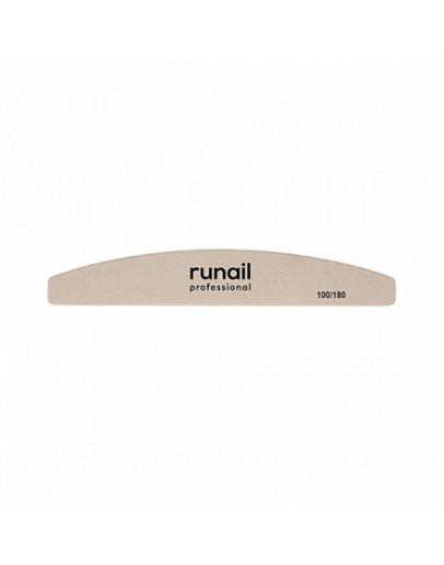 ruNail, Пилка для искусственных ногтей, полукруг, бежевая 100/180