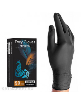 Foxy Перчатки нитриловые, S 100шт черные