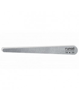 ruNail, Пилка для искусственных ногтей, серая, капля, 100/180