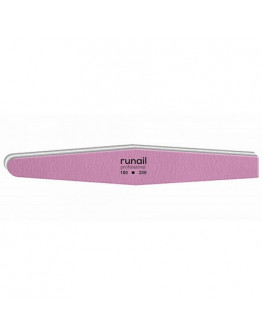 ruNail, Пилка для искусственных ногтей, розовая, ромб, 180/200